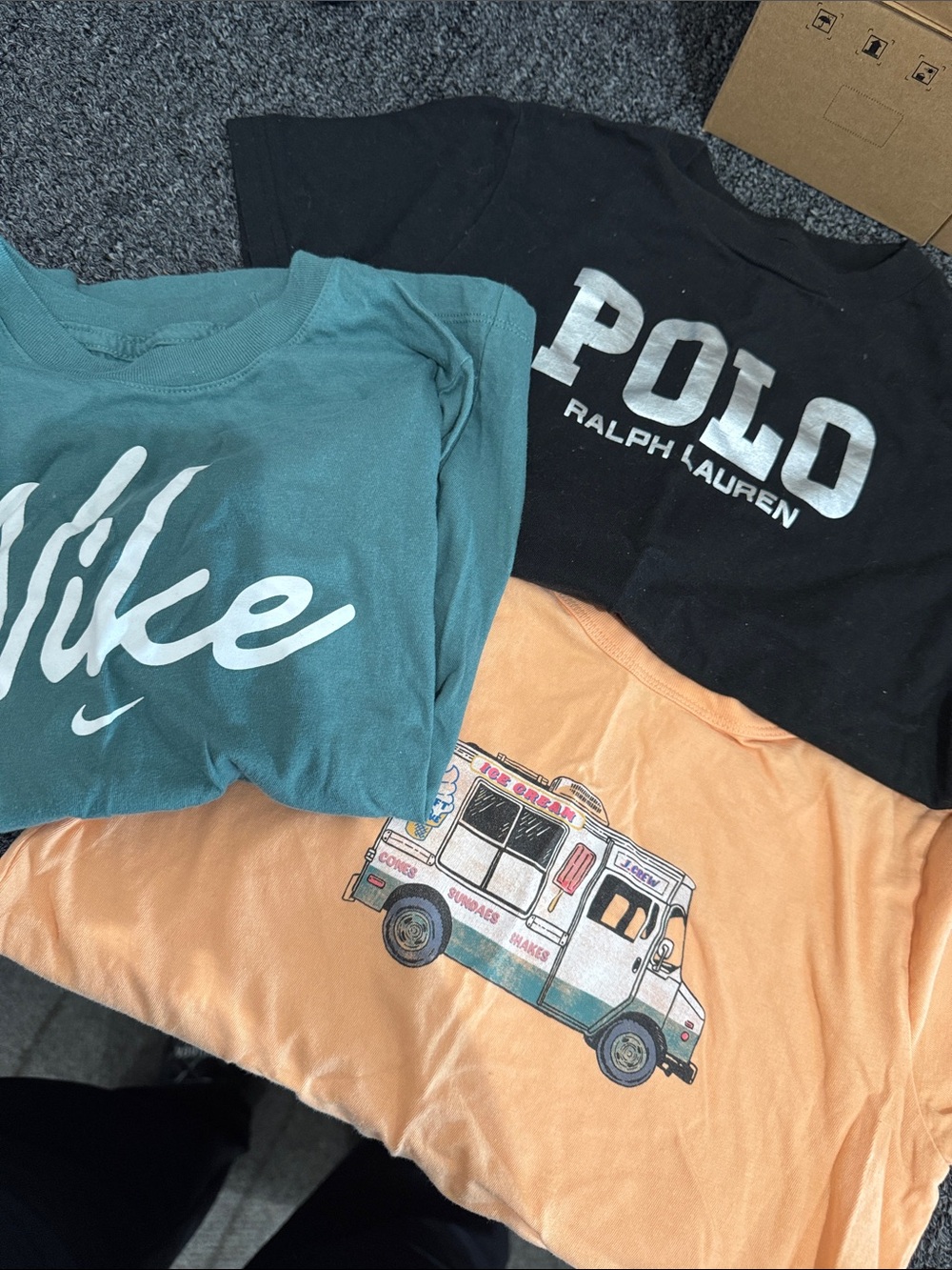 Polo by Ralph Lauren Black Tee with Silver Logo — Kids Short Sleeve